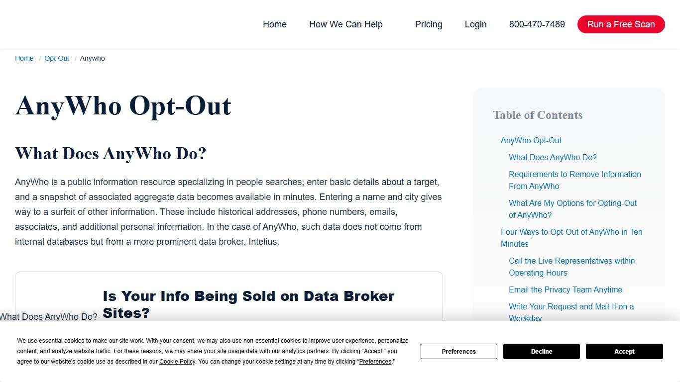 Opt Out and Remove Your Information from AnyWho